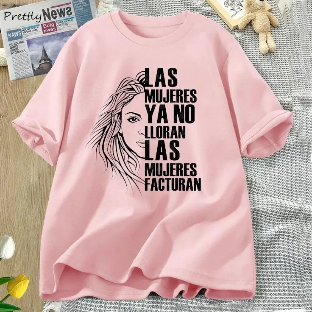 Shakira Las Mujeres Ya No Lloran T-Shirt Sommer Damen Don't Cry T-Shirt Zitate T-Shirts Mode Harajuku Kawaii T-Shirt Y2K Kleidung – Detail 6