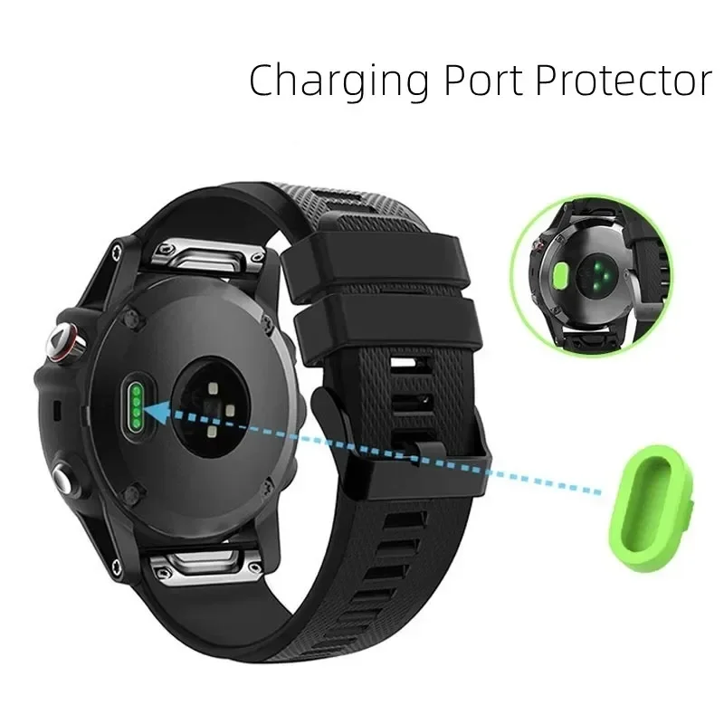 Penutup casing Plug silikon tahan debu untuk Garmin Fenix 7X 7 7S Forerunner 265 265S 965 Smartwatch Port pengisi daya colokan tahan debu