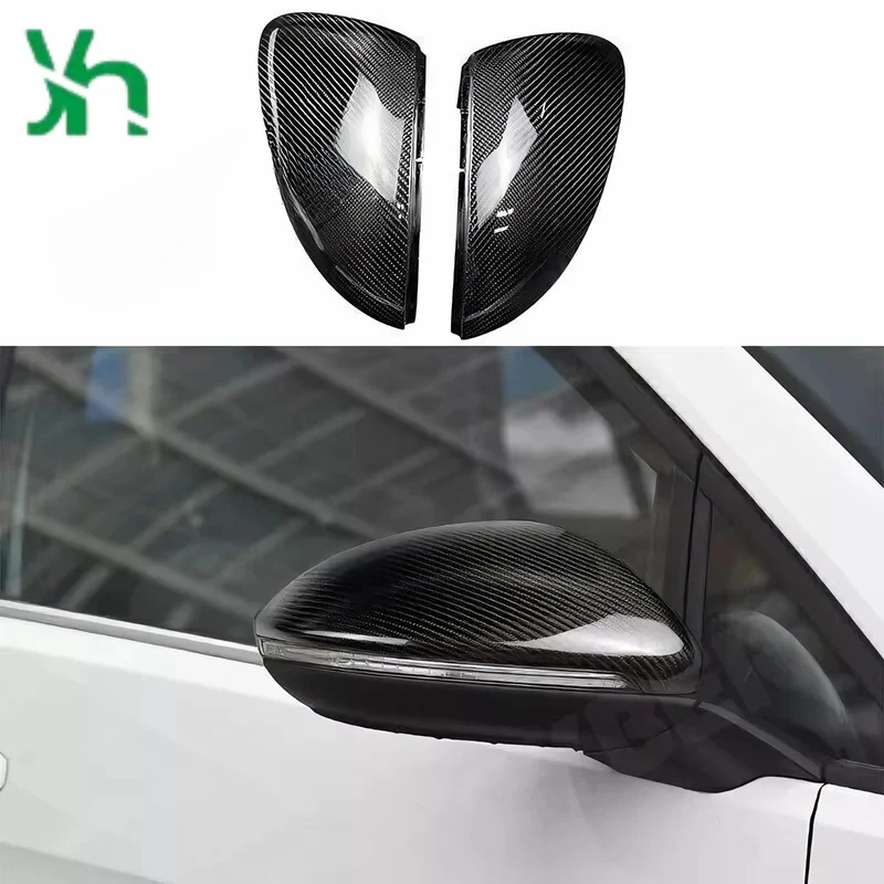 استبدال المرايا الجانبية من ألياف الكربون الجافة لسيارة Volkswagen Golf MK7 2014-2020 Lamando Touran L Golf Sportsvan غطاء الرؤية الخلفية