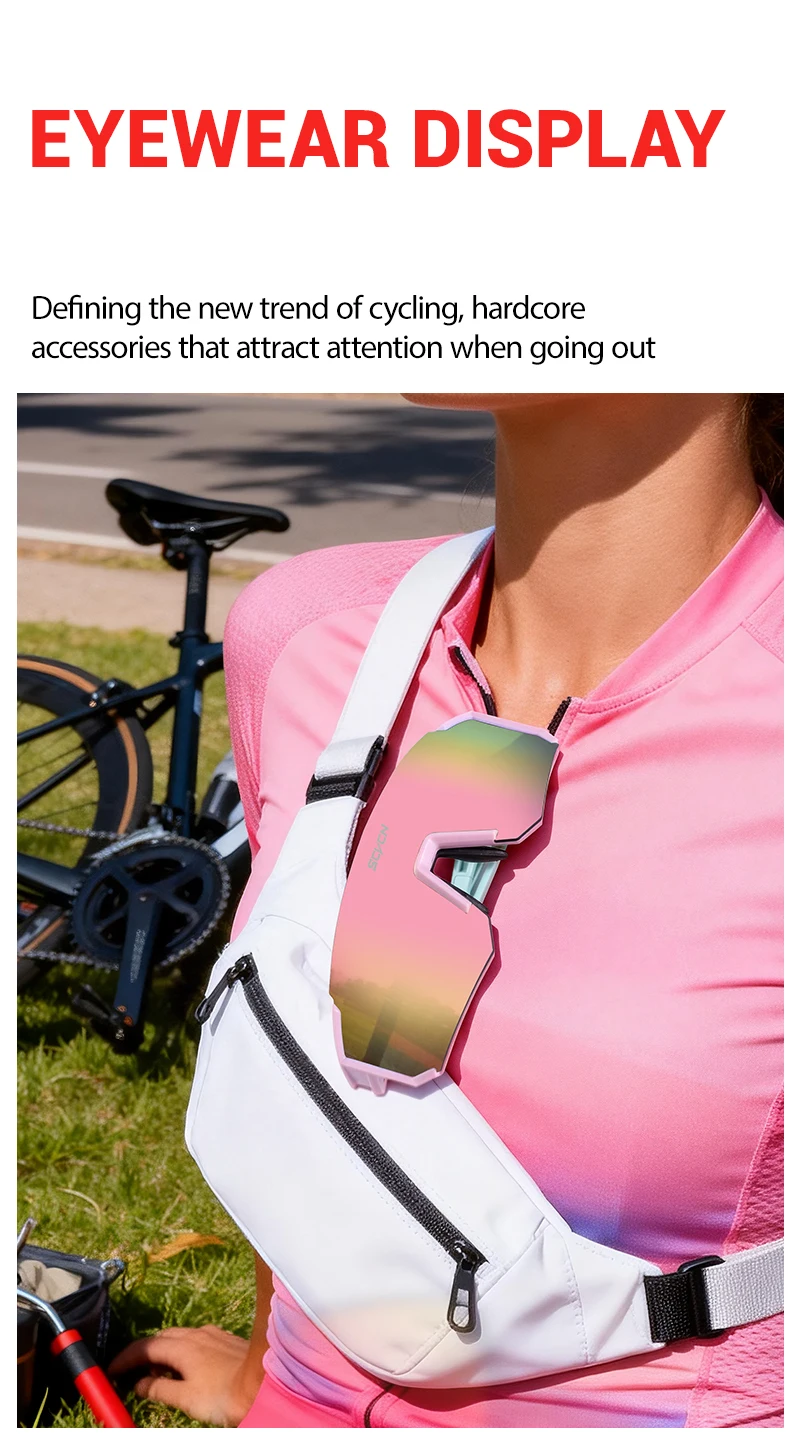 SCVCN Süße Rosa Fahrradbrille, Fahrrad-Fotozubehör, Golf-Okulare, Camping-Sonnenbrille, UV400 Outdoor-Sportausrüstung – Detail 2