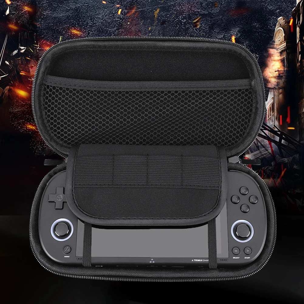 EVA Protective Case with Tempered Glass Film Portable Hard Travel EVA Case Waterproof for Trimui Smart Pro Handheld Game Console