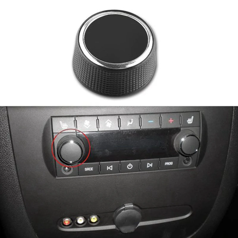 2Pcs Rear Radio Audio Volume Control Knob Knob Dial Tuner For 07-13 Chevy Tahoe Chevrolet Silverado Gmc Acadia 22912547