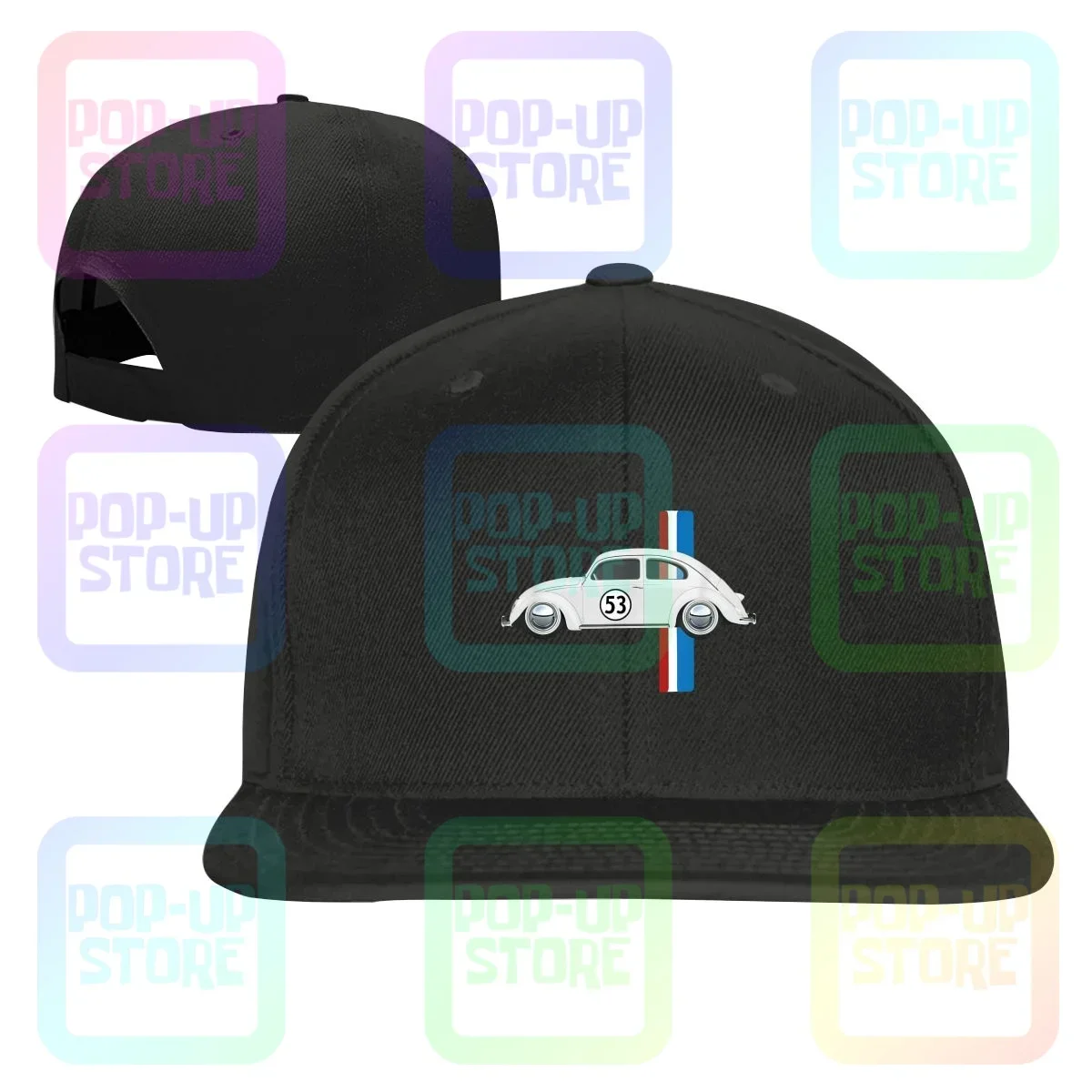 Classic Vintage Car Oldtimer 53 Bug Buggy Beetle Herbie Snapback Cap Baseball Caps Sports Hot Selling