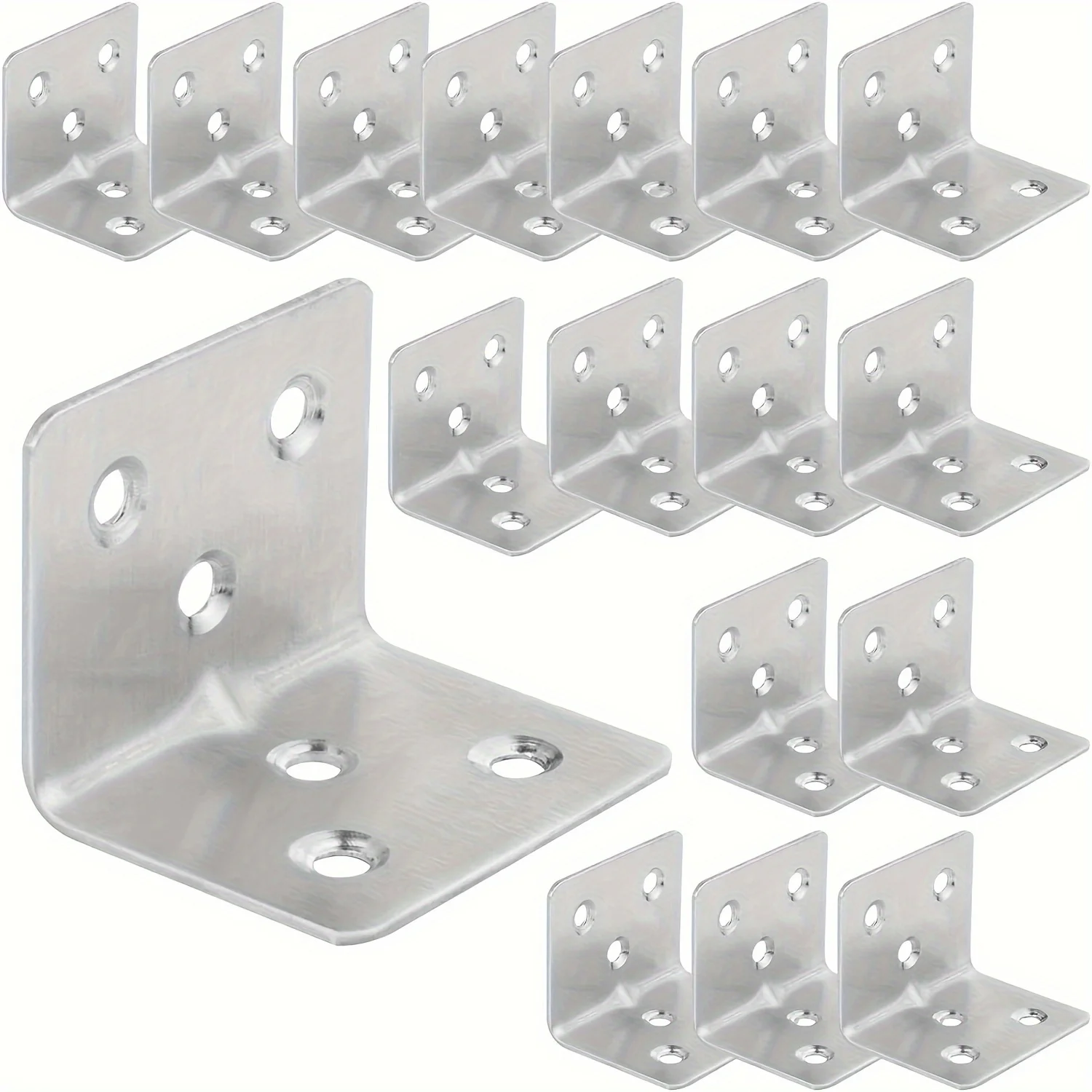 20 Heavy-Duty Stainless Steel L-Shaped Corner Brackets 1.5
