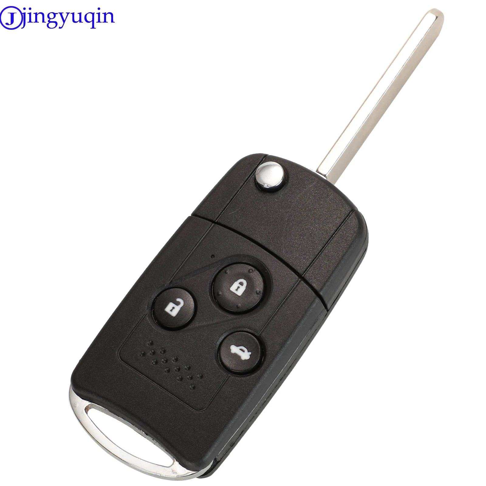 jingyuqin do Hondy Accord Civic Pilot z gumową podkładką 2 3 4 przyciski Refit Remote Flip Car Key Shell Case Fob Entry