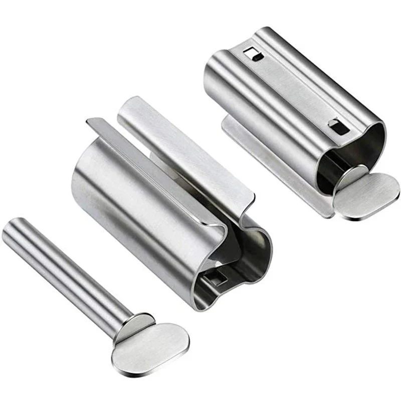1PC Stainless Steel Toothpaste Squeezer Home Lazy Manual Rotating Toothpaste Dispenser for Facial Cleanser