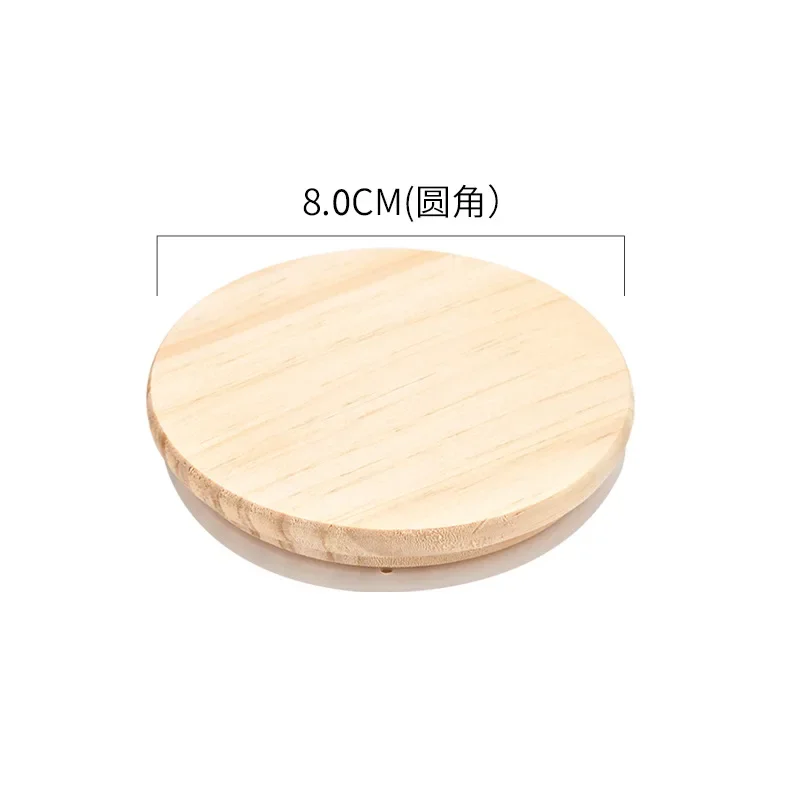 Pine Lid Sealed Silicone Cup Lid with Rounded Corners Pine Wooden Cup Lid Kitchen Fresh-keeping Lids