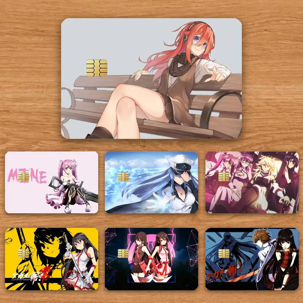 

Hot Anime Akame ga KILL! Credit Card HD Stickers Game Card Decal Card Matte Film Skin Small Chip Waterproof Sticker