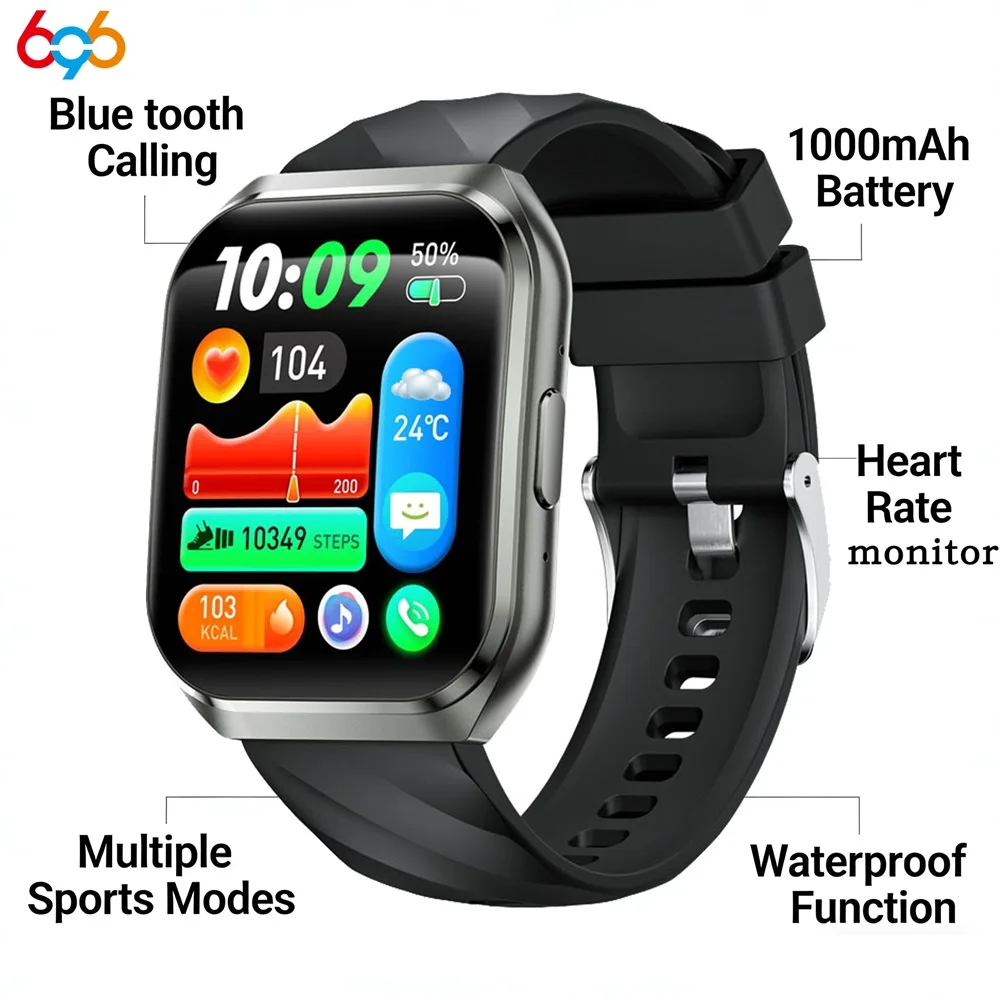 Men Women Curved Screen Outdoor Sports Smartwatch Heart Rate Health Waterproof Blue Tooth Call Smart Watch Information Reminder