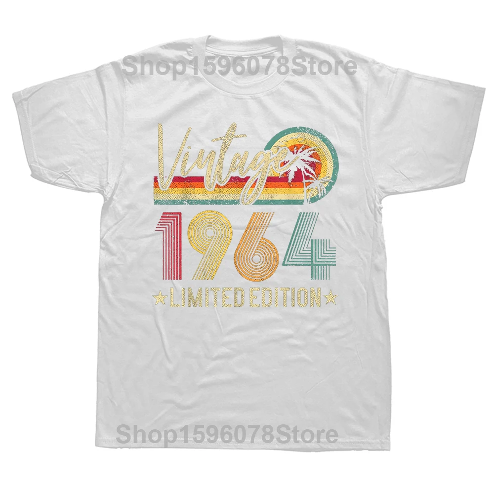 Vintage 1964 60th Birthday Gift 60 Years Old Limited Edition T Shirt Graphic Cotton Streetwear Short Sleeve Summer Style T-shirt