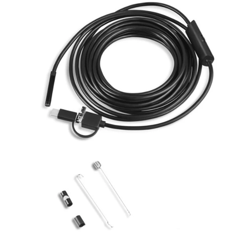 5.5Mm TYPE C USB Mini Endoscope 2M Hard Cable Snake Borescope Inspection Camera For Android Smartphone PC