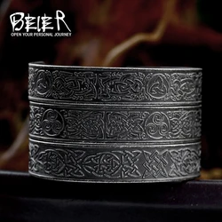 BEIER Retro Unique Norse Viking futhark bracelet Men Celtic knot Jewelry Vikings pagan Symbol for men/women bangle BRG-073