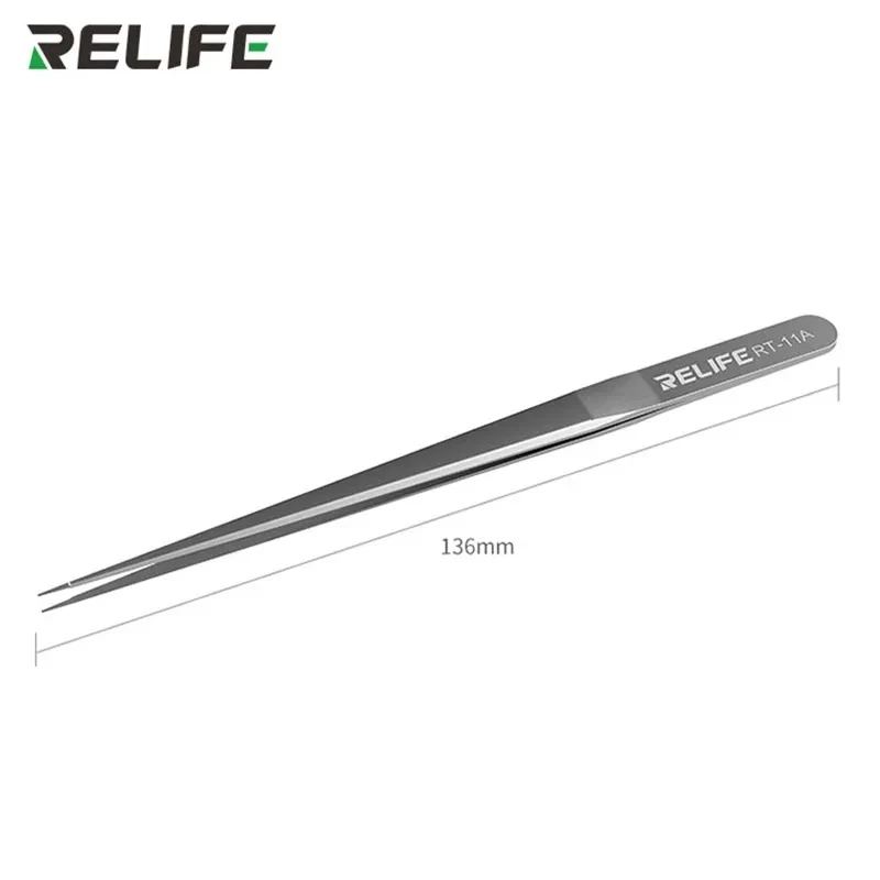 RELIFE RT-11A Flying Line Jump Wire Tweezers Dedicated Antimagnetic Soldering Tweezers Mobile Phone CPU IC Opening Gripping Part