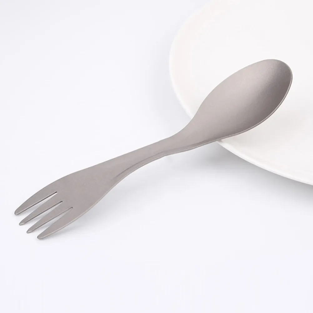 1Pcs Titanium Spork Two-in-One Spoon Fork Lightweight Ergonomic Design Outdoor Tableware for Camping Hiking Backpacking Travel