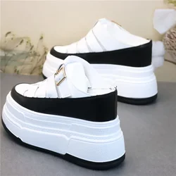 Women's Heelless Loafers with Wedges, Waterproof Platform Material, 12cm High Heels, and Plus Size for Slimming and Tempering