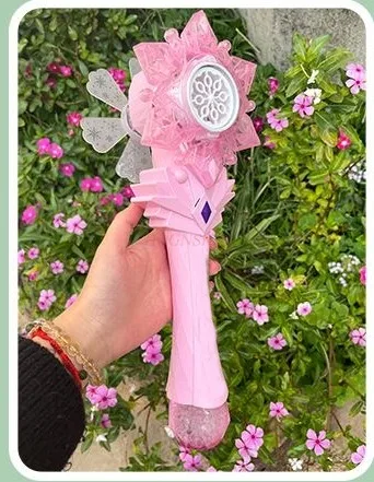 Popular 2023 Fairy Magic Stick Blowing Bubble Electromechanical Handheld Gun Children's Toy