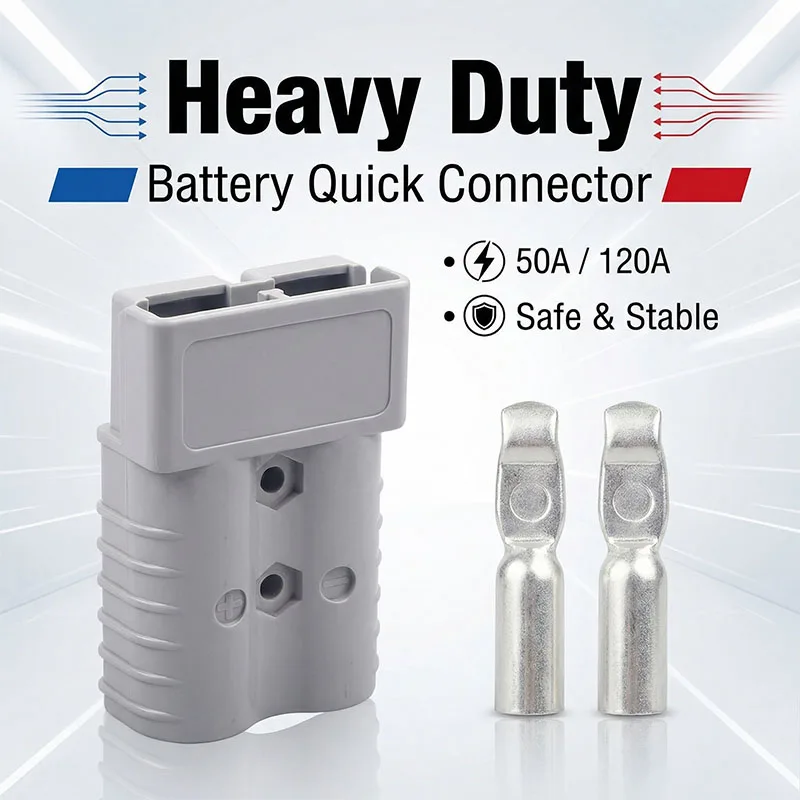 4Pcs Bipolar Connector 50A/120A Power Connector Forklift Battery Charging Plug Battery High Current Connector