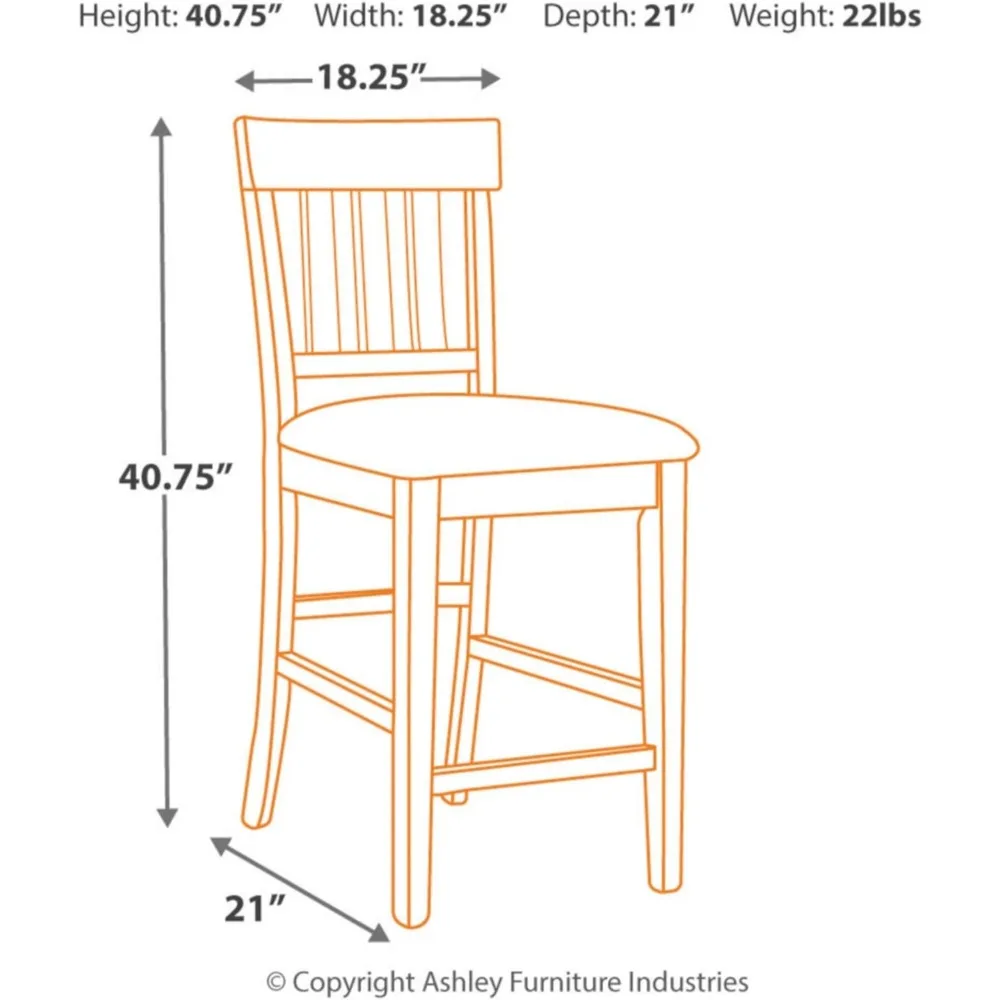 Hadigan 24 "เคาน์เตอร์สูง Barstool หุ้มเบาะ2จำนวนสีน้ำตาลเข้ม