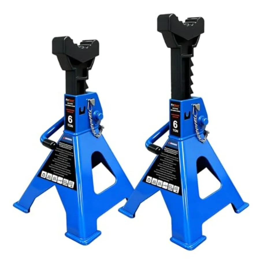 

6 Ton Jack Stands Heavy Duty 13200 Lbs Car Jack Stands for Trucks with Double Pin Locking Extra Rubber Pads 15.6-23.4 Inch Adju