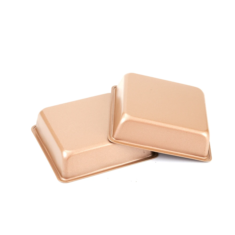 2PCS 4 Inch Carbon Steel Baking Pans DIY Square Cake Moulds Premium Non-Stick Bakeware Set Kitchen Tools Baking Mold