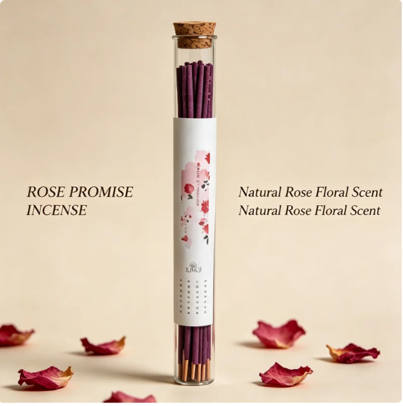 XMSJ Rose Promise Incense 20g Natural Floral Aroma Home Yoga Meditation Stress Relief Burn Time Approximately 30 Mins