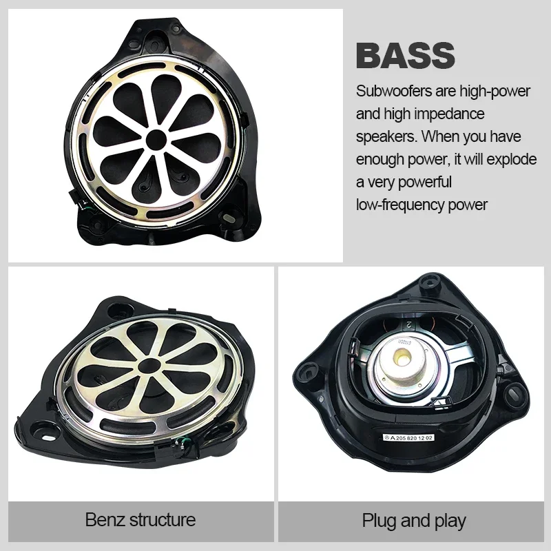 Car 8 Inch High Power Bass Horn Subwoofer Speaker For Benz W205 W213 X253 C E GLC Class C260 E300 Car Audio Loudspeaker