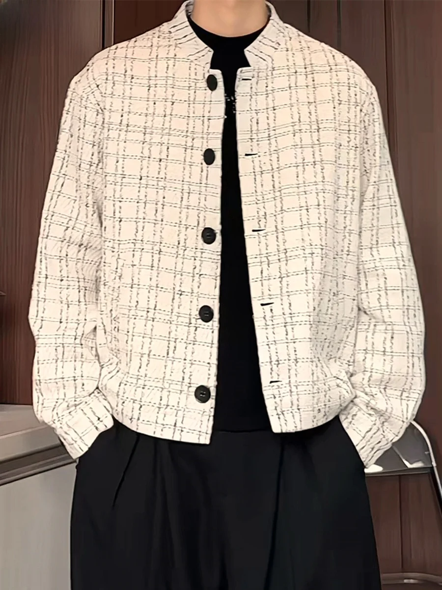 

New Chinese Style Short Jacket Men's plus Size Loose Fit Trendy Outerwear Spring Fashion for Plump People Casual Stand Collar