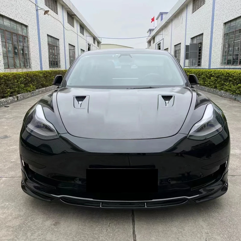 New High Quality Carbon Fiber Hood with 3K Twill Weave Surface for  Model 3-Screw-On Attachment Includes Screws