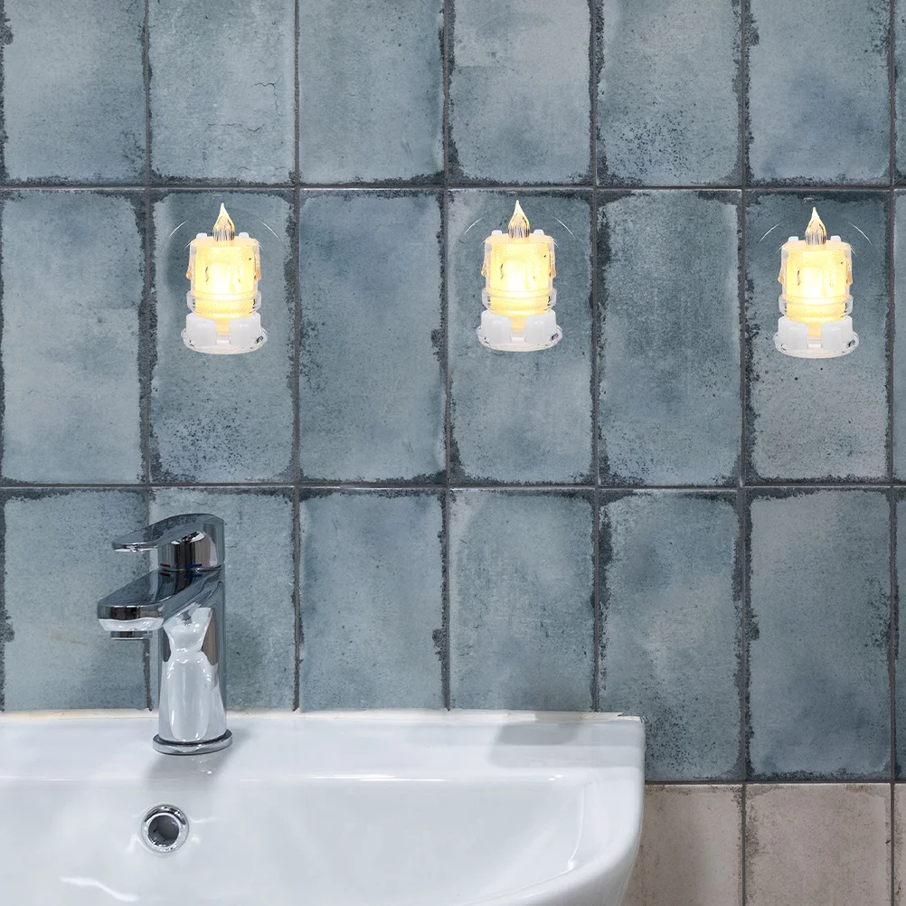 

6Pcs LED Holder Clamps Transparent Suction Cups Secure Hold for Window Christmas Taper Electric Candles Celebration