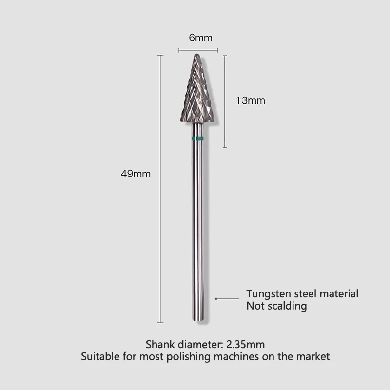 Tungsten Steel Nail Drill Bit Efile Electric File Machine Head Tip For Manicure Polishing Art Remove Gel Tapered Bit