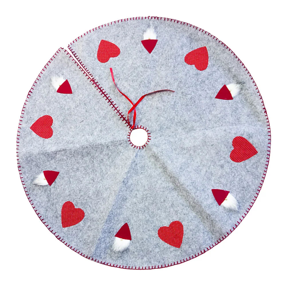 

Christmas Tree Skirt 100cm Diameter Grey Embroidered Decorative Mat for Home Festive Atmosphere Washable Christmas Tree Mat