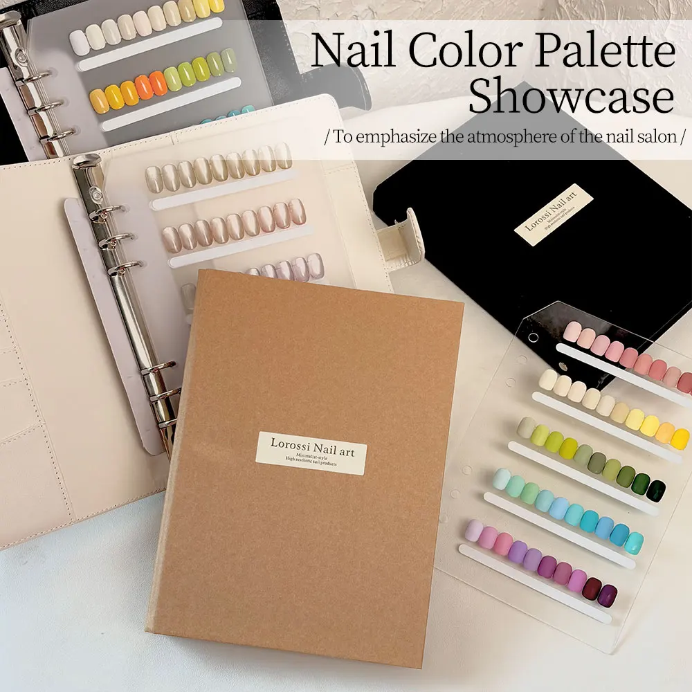 

4 Styles Nail Display Book high-capacity Thickened Acrylic Pages Matte Cover Fake Nail Display Dustproof Album Nail Tool