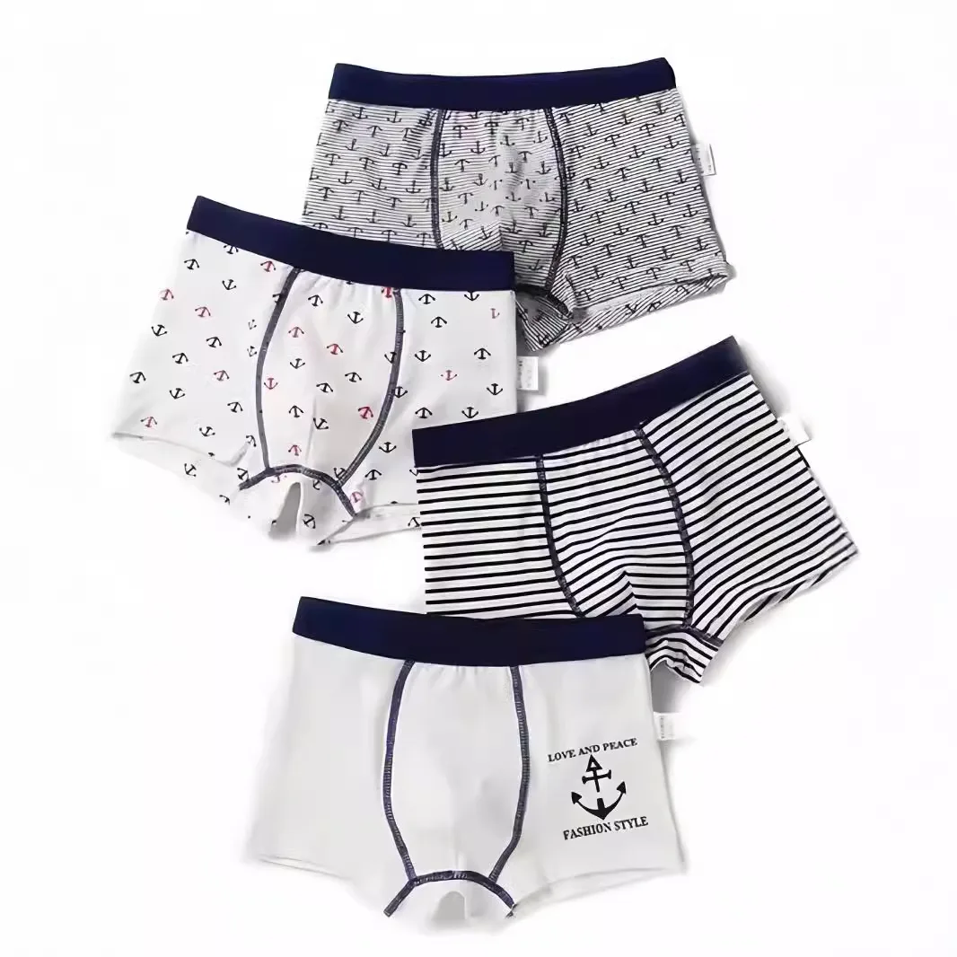 4-Pack Boys Underwear A-Class Seamless Cartoon Boxer Briefs 95% Cotton Soft Breathable Kids Underpants For Toddler
