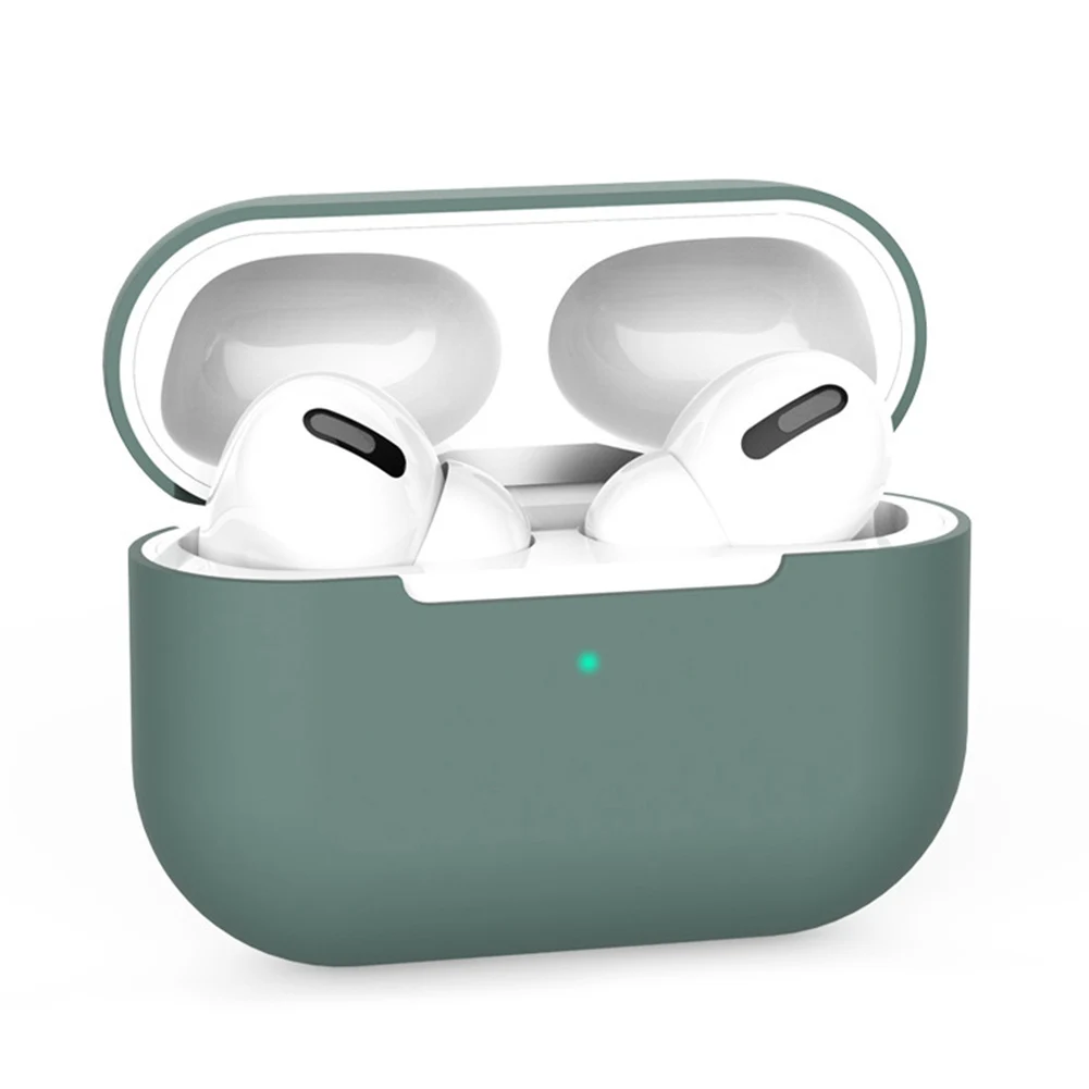 حافظة واقية من السيليكون لسماعات AirPods Pro ، حافظة سماعات الرأس ، سوداء ، داكنة ، زرقاء ، خضراء داكنة