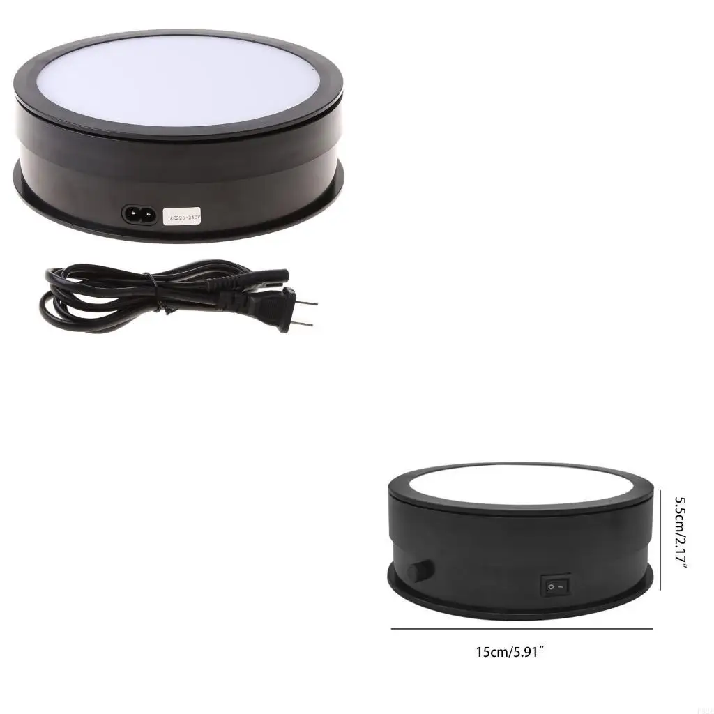 

Motorized Rotating Display Stand LED Light Revolving Base Turntable Durable