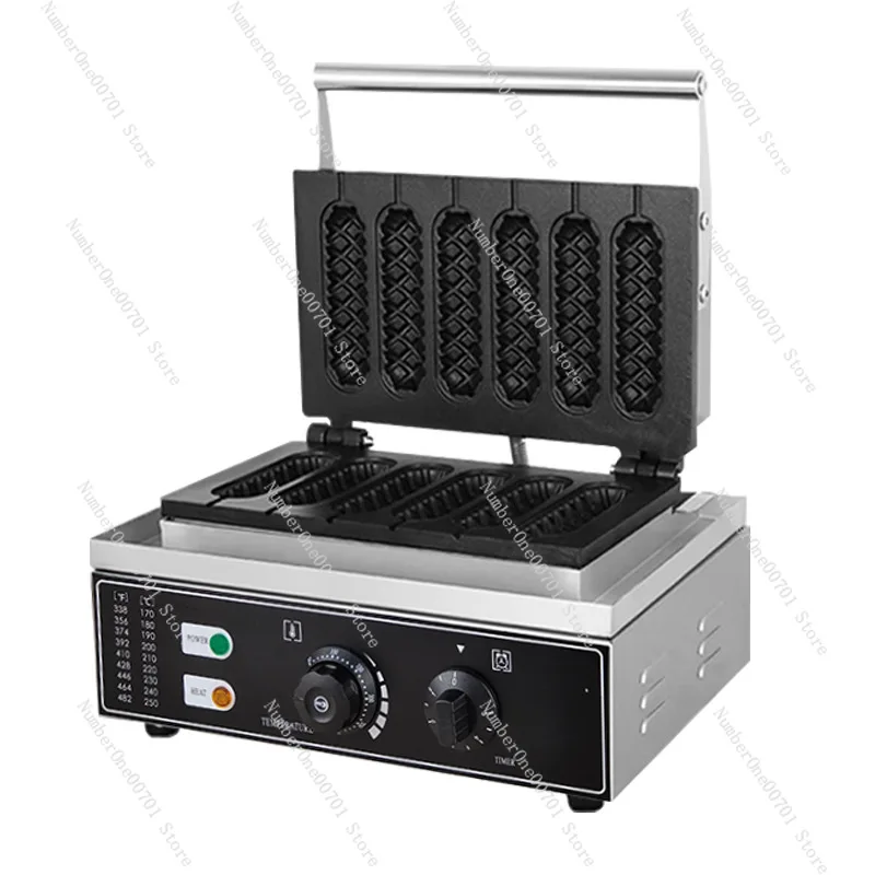 Máquina para perritos calientes francesa de 6 rejillas, máquina eléctrica comercial para perros de maíz para snack bar y negocios