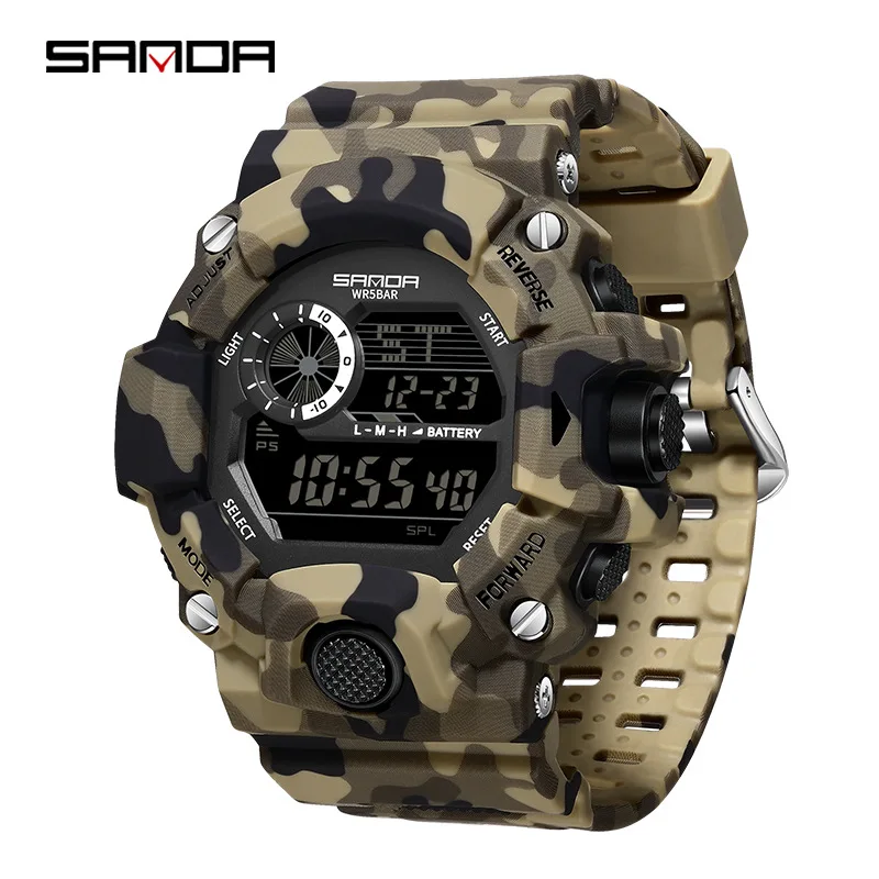 

Sanda 2183 Fashion Sports Men's Watches Waterproof Watch For Man Military S-style Shock Stopwatch Shockproof Digital Wristwatch