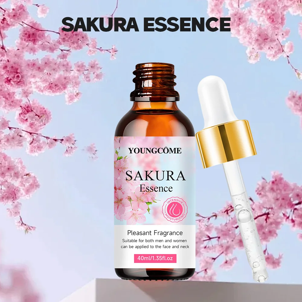 40/60ml Serum do twarzy z kwiatem wiśni Sakura, przeciwzmarszczkowe, rozjaśniające, esencja do twarzy, rozjaśniająca, nawilżająca, do pielęgnacji suchej skóry