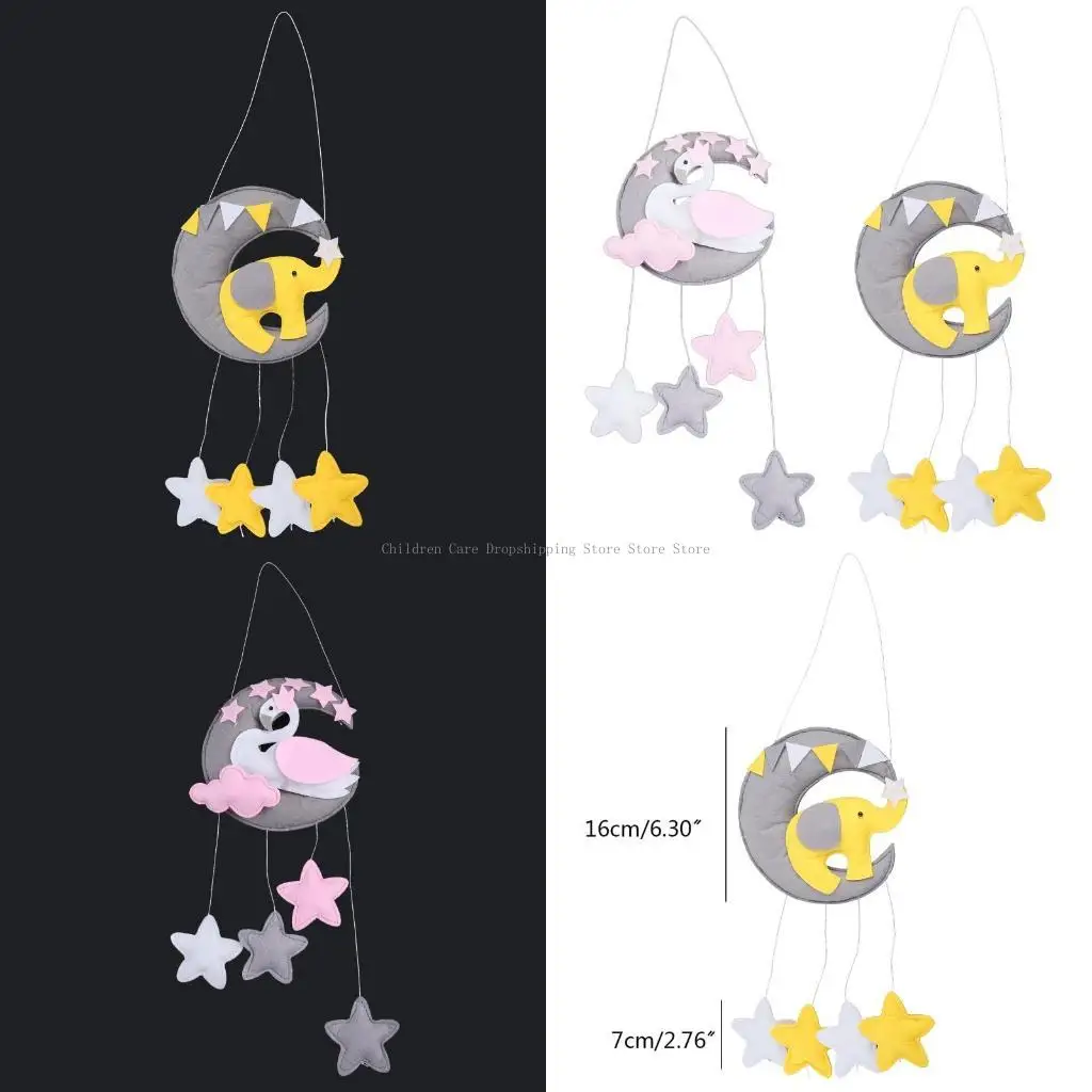 Baby Crib Non-woven Moon Stars Wind Kids Room Ceiling Mobile Hanging Decorations Shower Gift