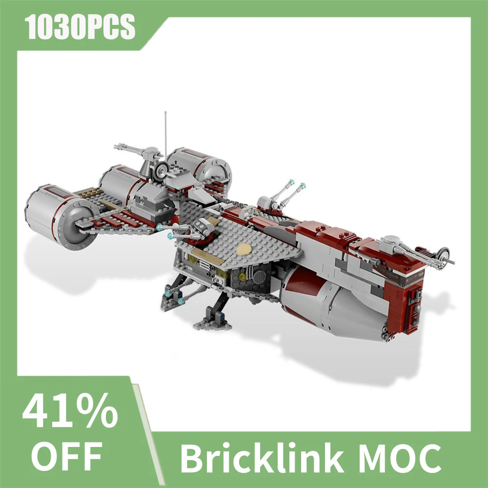 1030PCS Famous star Movie MOC Republing space Frigate model idee creative fai da te giocattolo per bambini regalo di compleanno Building blocks MOC-7964