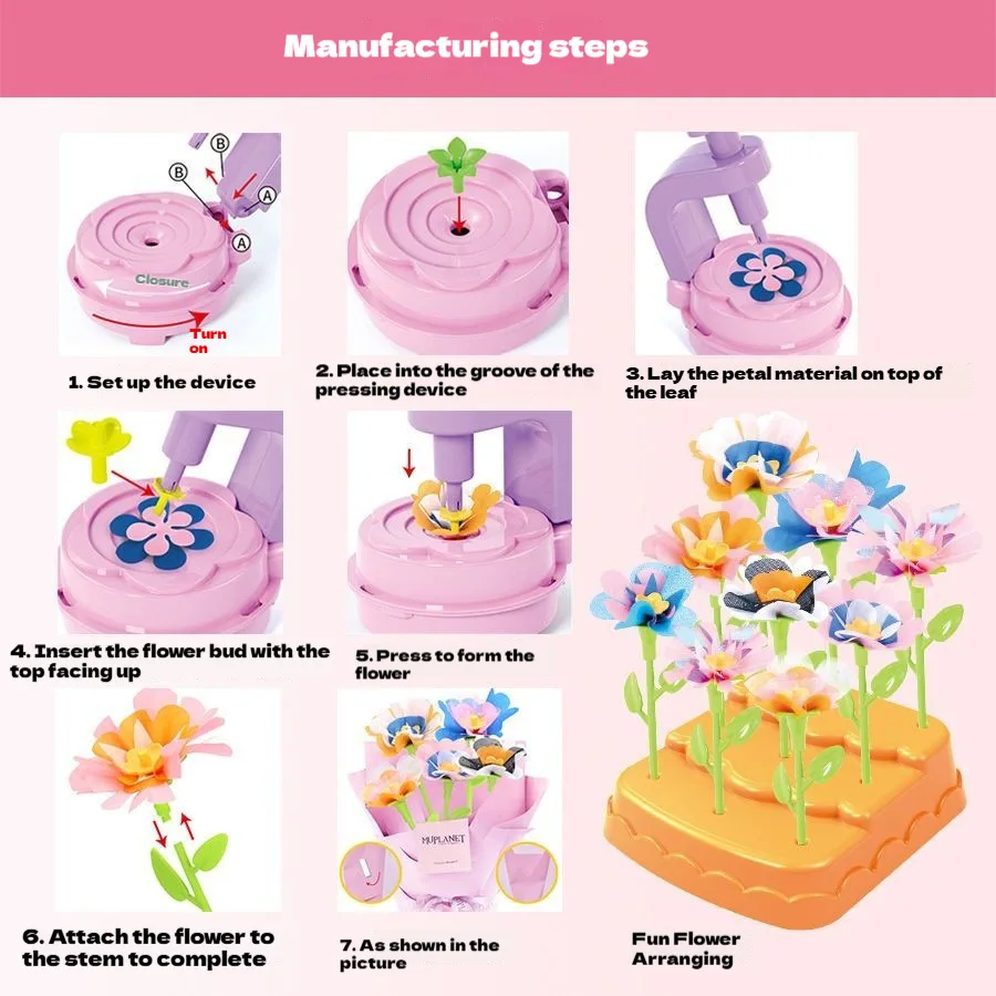 Zestaw do samodzielnego wykonania ręcznie robionych zabawek dla dzieci, interaktywny zestaw do samodzielnego układania kwiatów dla rodziców i dzieci.