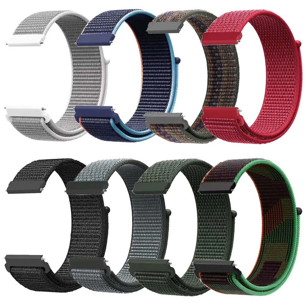 20 مللي متر 22 مللي متر النايلون الرياضة تنفس معصمه ل Amazfit التوازن 2/نشط 2/Bip 6 5 وحدة/GTS/GTR لينة استبدال سوار حزام الساعات