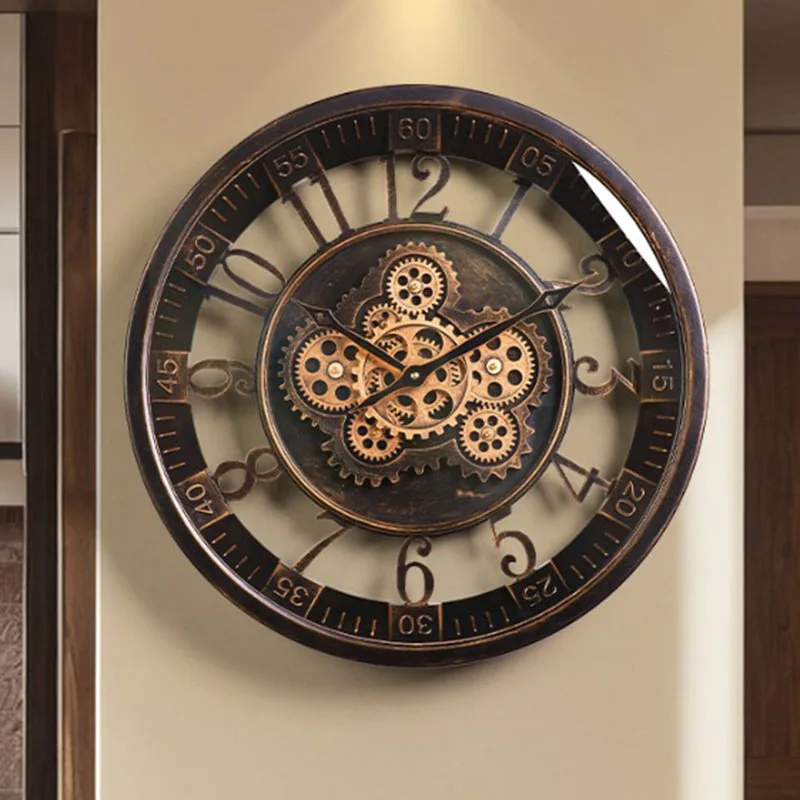 Round Fashion Wall Clocks Vintage Wooden Nordic Minimalist Modern Wall Watch Restaurant Korean Relogio De Parede Home Design