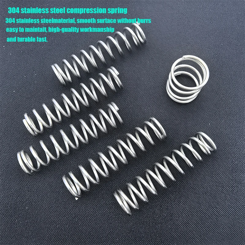Druckdruckfeder aus 304 starkem Federstahl, Stoßdämpfung, Rückholfeder, Drahtdurchmesser 2,0 mm, Außendurchmesser: 12–30 mm, L: 15–100 mm – Detail 4