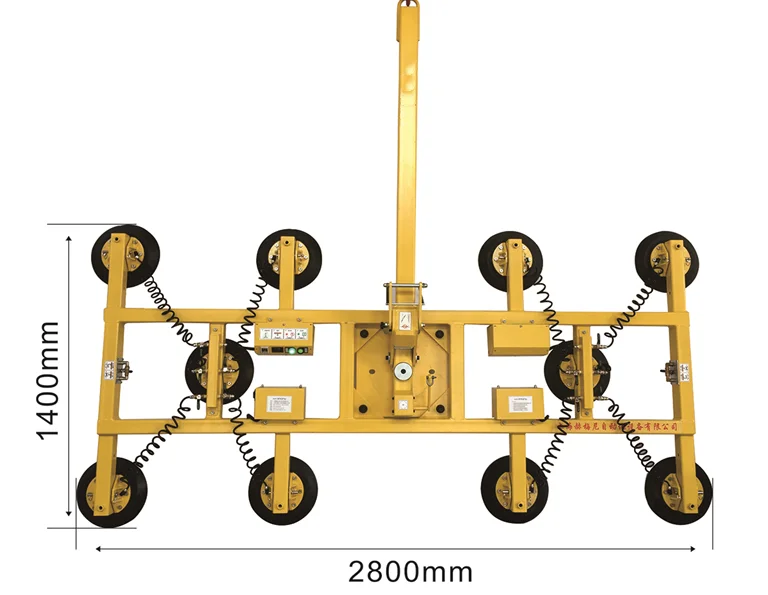 Aliexpress Hot Sale Heavy Duty Vacuum Lifter 500 Kg for Large Glass Panels with Multiple Suction Cups and Safety Alarm System