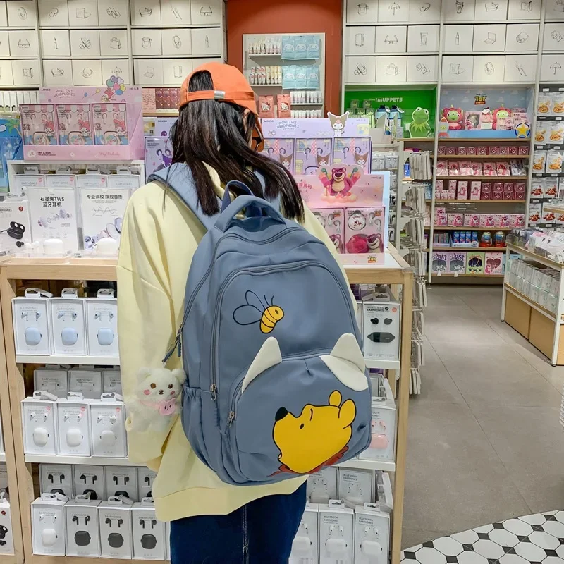 Japanese Ins Middle School Students Winnie The Pooh Schoolbag Kawaii Cartoon Large Capacity Female Cute Leisure Travel Backpack