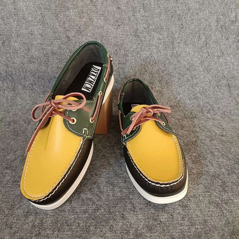 2026 الكلاسيكية الجلود والحبوب الكاملة قارب الأحذية الأحذية حذاء رجالي Handsewn العلامة التجارية الفاخرة المتسكعون الأخفاف للرجال #5