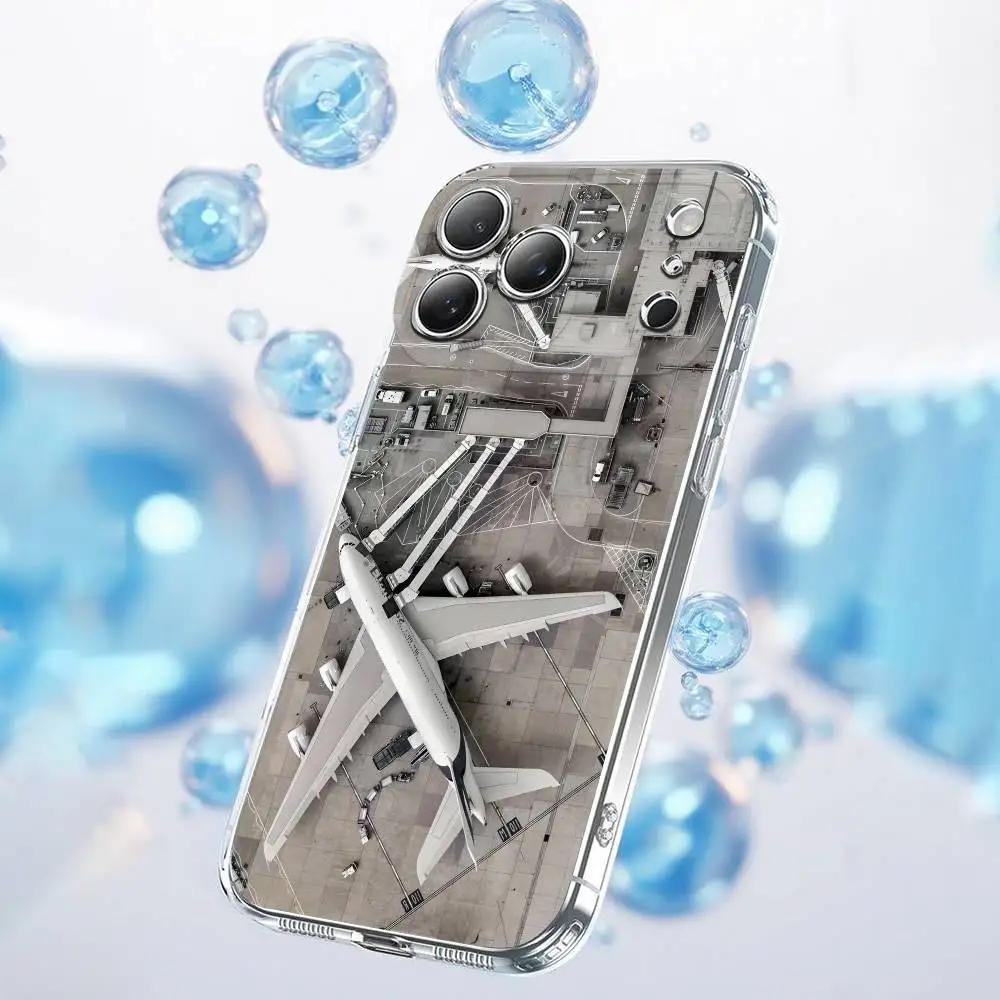 Big Plane Airliner AIRPORT Phone Case For iPhone 17,16,15,14,13,12,11,Plus,Pro,Max,Plus,E,Air,Mini Transparent Cover