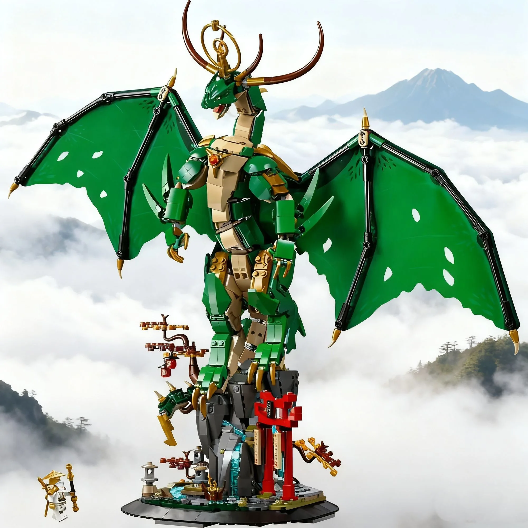 Hot New 1650pcs Ninja Figures Guards Guardian Dragon Mech Building Blocks Assemble Model Toys For Birthday Christmas Gifts - view 5