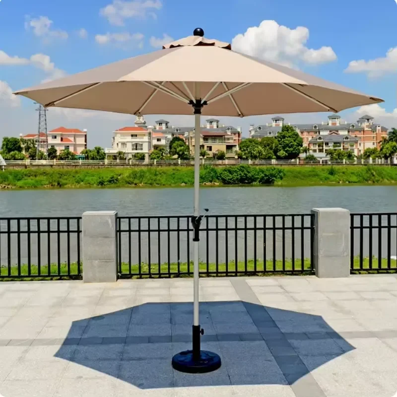 Bulk Sale Waterproof Center Pole Umbrella Modern Aluminum Garden/Patio/Beach Frame Parasol with Base for Gym/Hotel